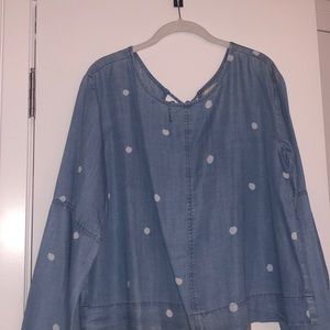 Denim Bell-sleeved Top